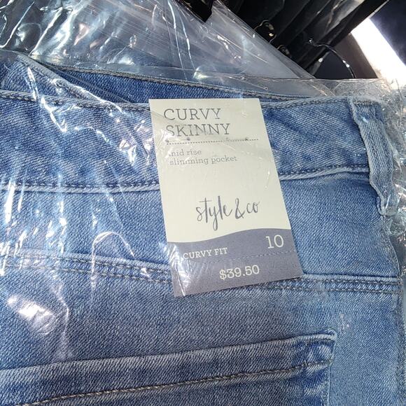 STYLE & CO NWT WOMENS CURVY SKINNY MID RISE JEANS SZ 10 - Picture 5 of 6